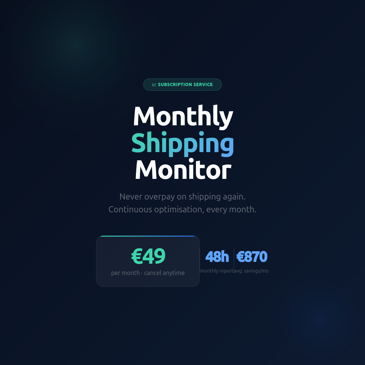 Monthly Shipping Monitor — Ongoing Carrier Optimisation | ParcelAudit.io